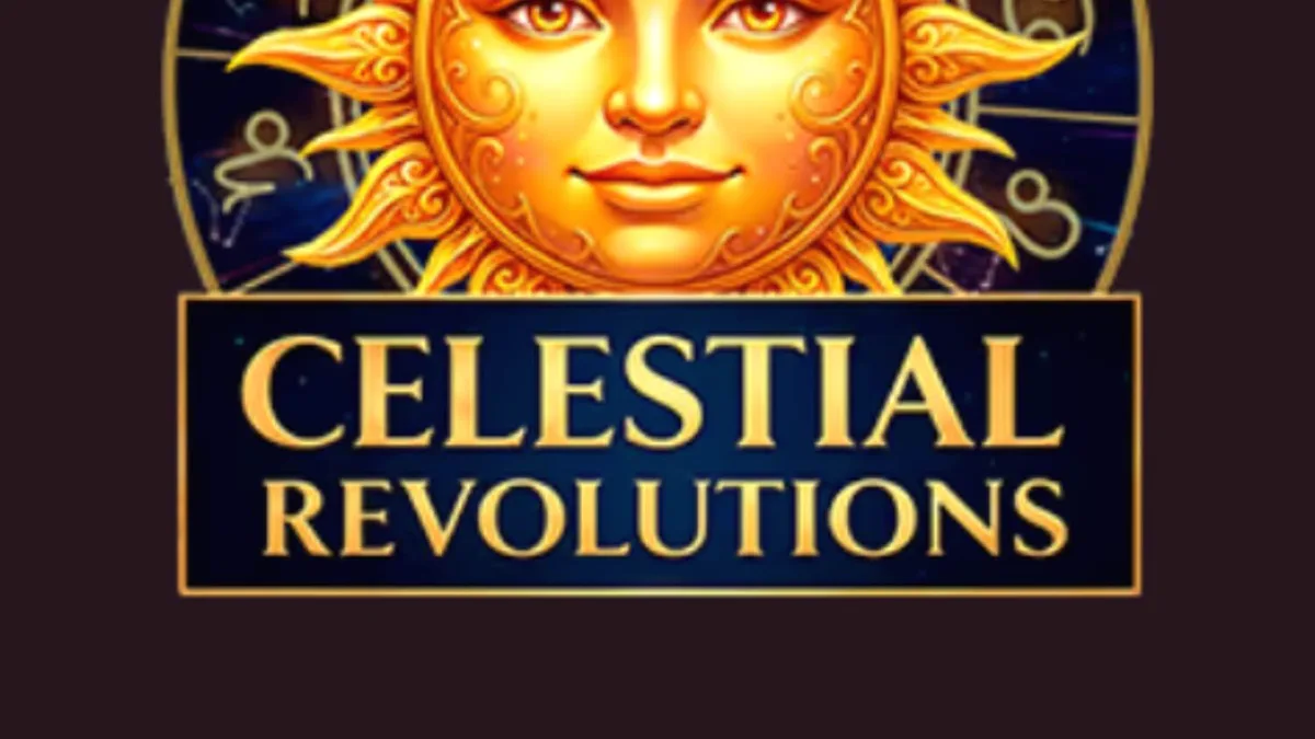 Tampilan visual slot Celestial Revolutions dengan tema zodiak dan kosmik